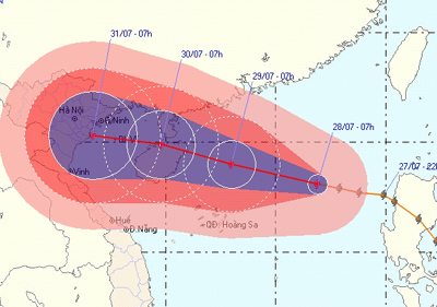   Bão Nock- Ten hướng đến Vịnh Bắc Bộ, miền Bắc sẽ mưa to